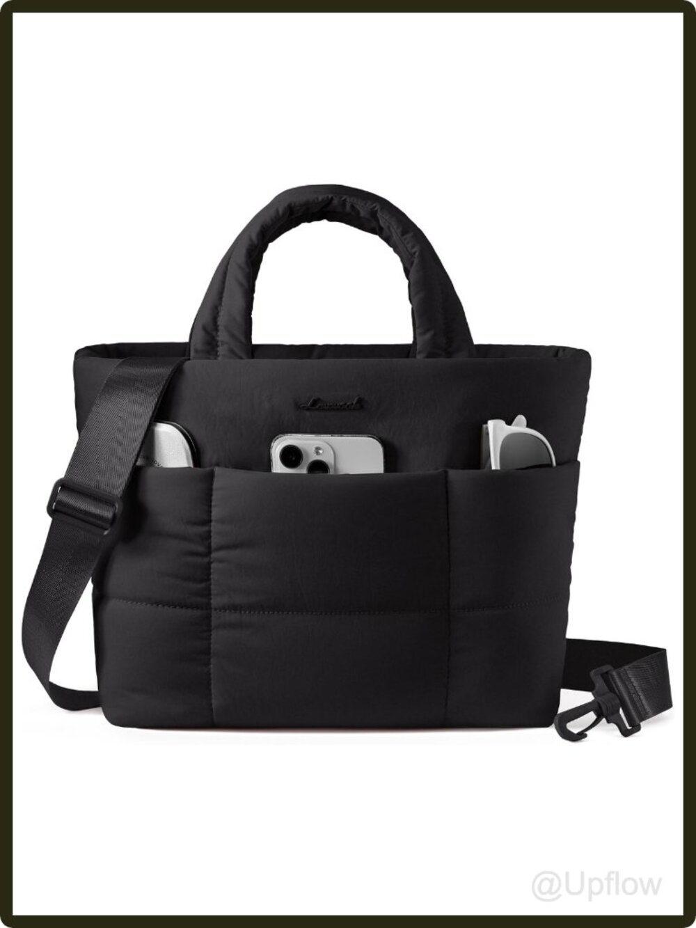 Women's Puffer Tote Bag Small Satchel Crossbody Shoulder Handbag Padded Cotton
